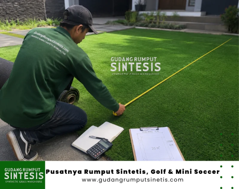 cara menghitung kebutuhan rumput sintetis